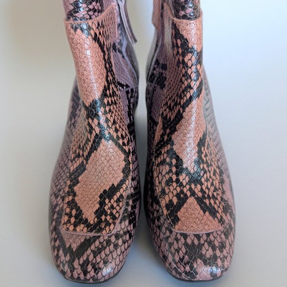 Freda Salvador Hendrix Snakeskin Ankle Boots Size 5 – Designer Leather Statement - Picture 10 of 14